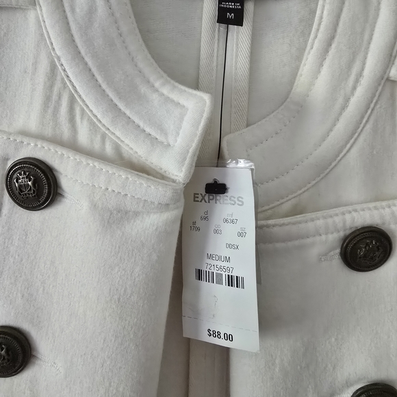Express White Military Style Jacket - Picture 2 of 2